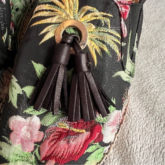 Anthropologie J/Slides Rosa Embroidered Tassel Platform Espadrille Flats Black - Picture 7 of 14